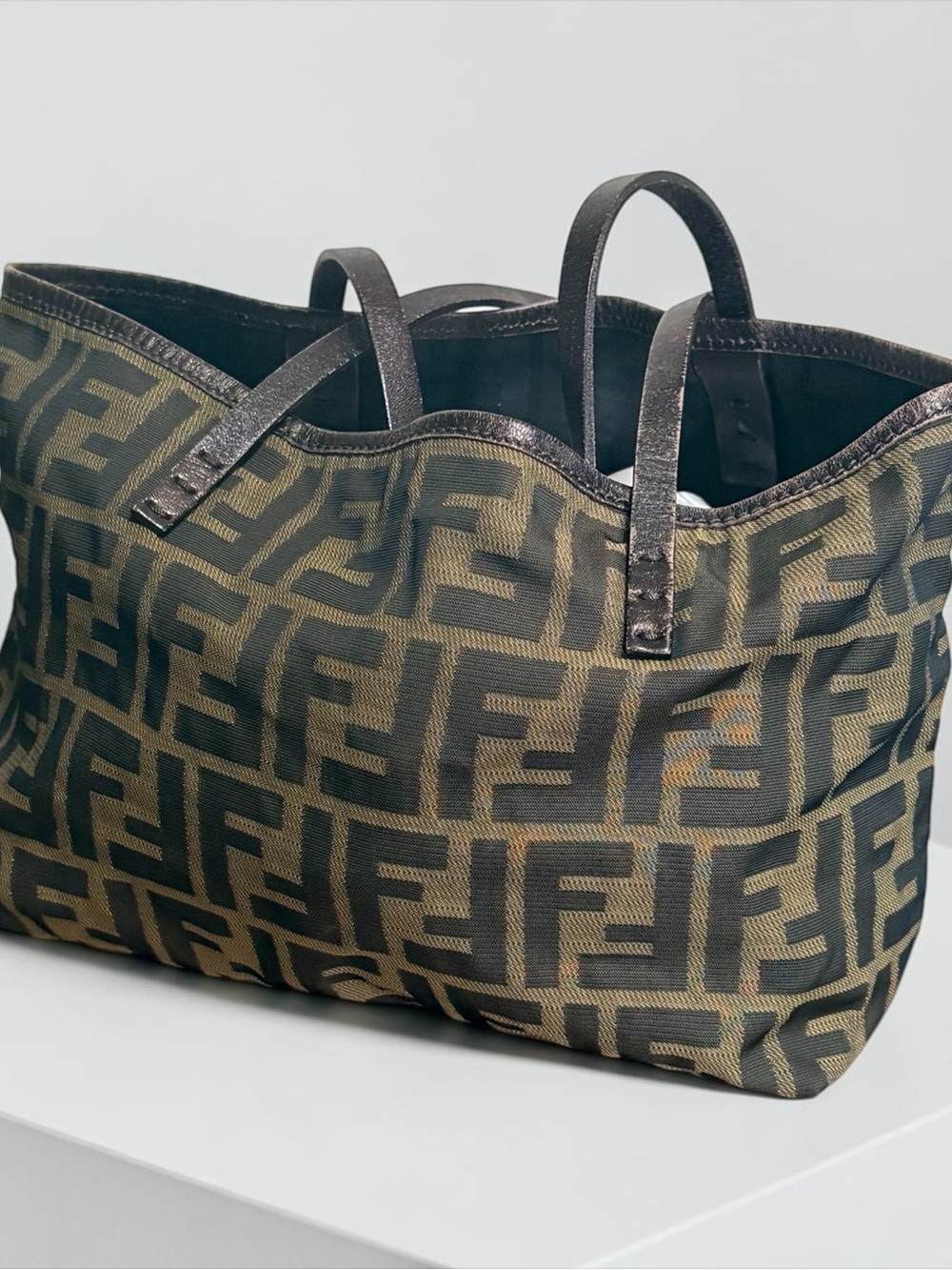 Authenticated Fendi Zucca Jacquard Canvas MINI Tote Bag! COA! - Picture 3 of 16